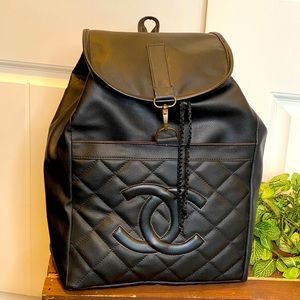 New!  Quilted Double C Drawstring Backpack